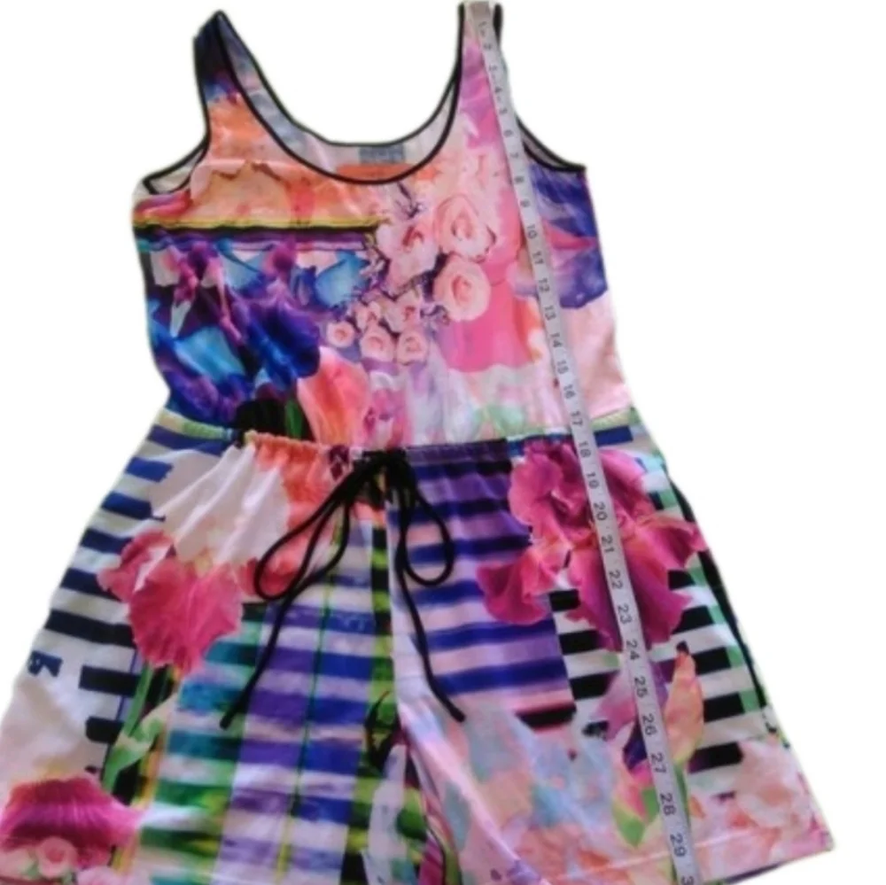 Colorful Floral Sleeveless Dream Daily by Clover Canyon Vibrant Romper Shorts